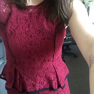 Maroon Peplum Dress